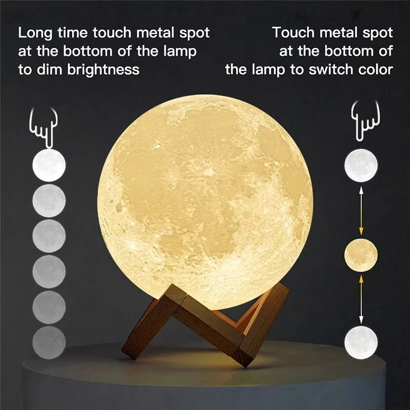 8cm Moon Lamp LED Night Light Lamp