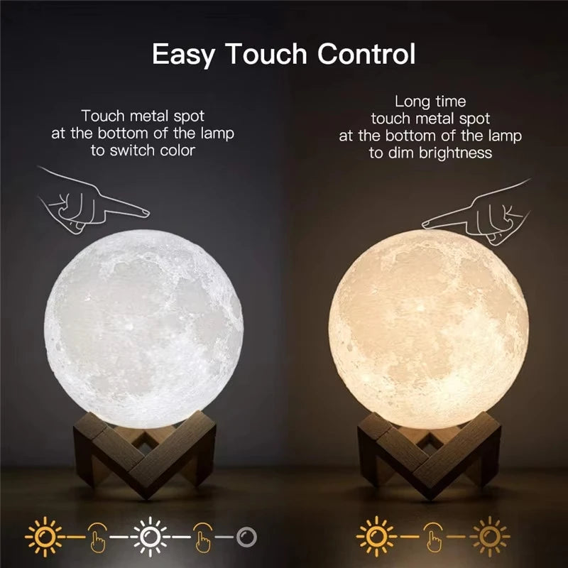 8cm Moon Lamp LED Night Light Lamp